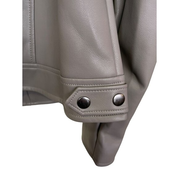 Blank NYC  Gray Faux Leather Moto Jacket Size 1X NWT - Picture 5 of 5
